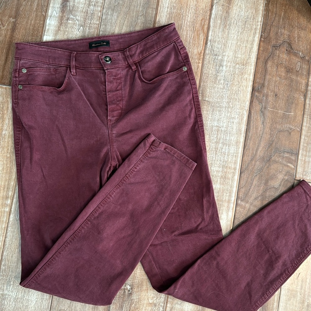 Massimo Dutti Red Skinny Jeans Stretch Fit
